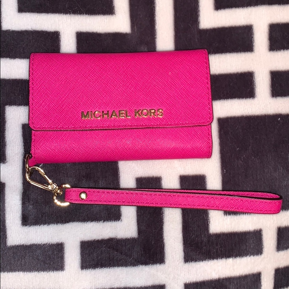 Pink Michael Kors Wristlet